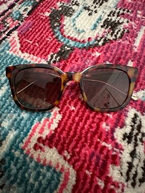 Tortoiseshell Square Sunglasses - Brown Lenses